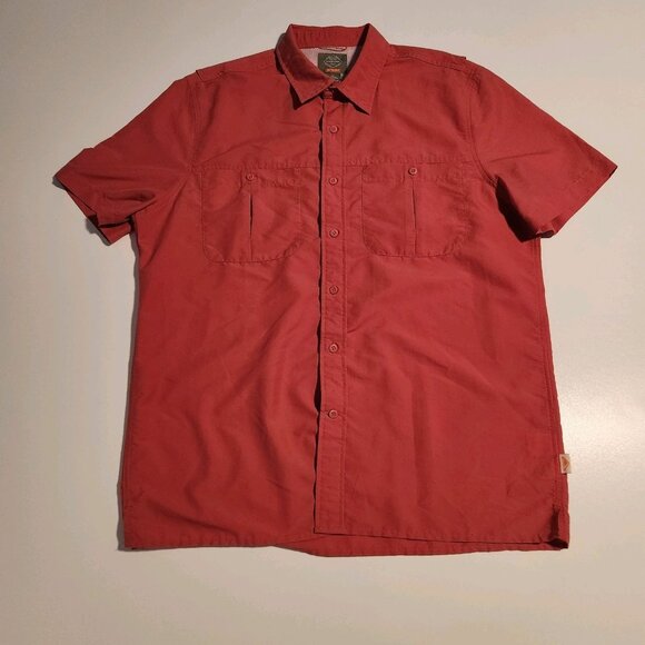 St. John's Bay Outdoor Shirt No Fly Zone Insect Repellent Vented Red Large NEW - Picture 2 of 10